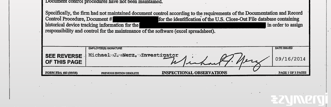 Michael J. Nerz FDA Investigator 