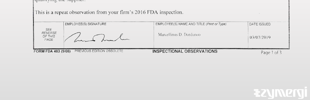 Marcellinus D. Dordunoo FDA Investigator