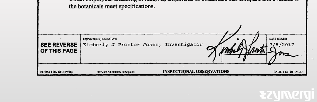Kimberly J. Proctor Jones FDA Investigator Proctor Jones, Kimberly J FDA Investigator