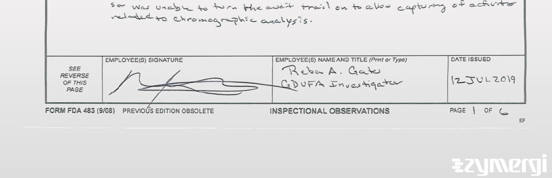 Reba A. Gates FDA Investigator 