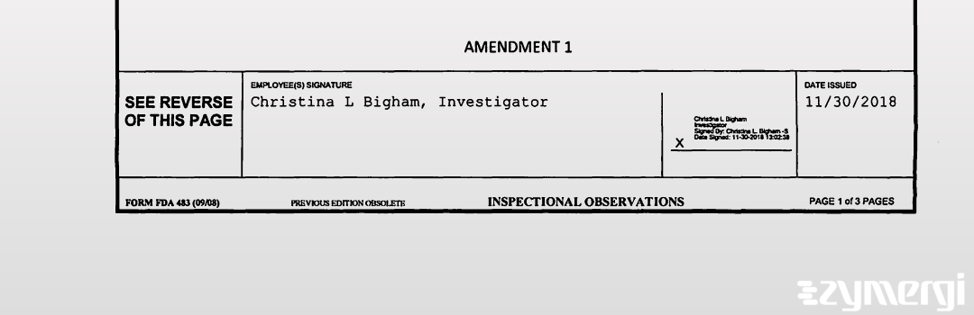 Christina L. Bigham FDA Investigator 