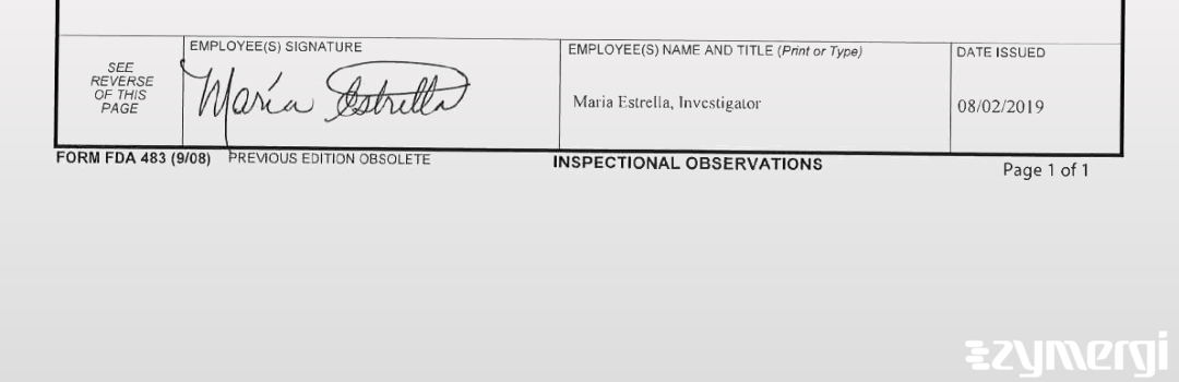 Maria Estrella FDA Investigator 