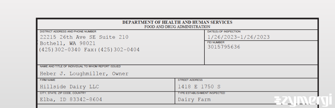 FDANews 483 Hillside Dairy LLC Jan 26 2023 top
