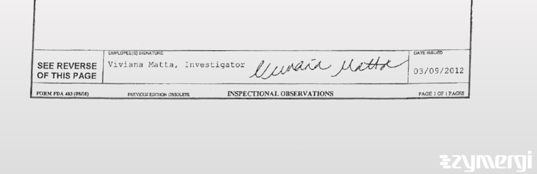 Viviana Matta FDA Investigator 