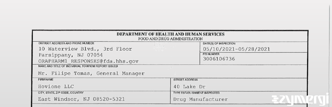 FDANews 483 Hovione LLC May 28 2021 top