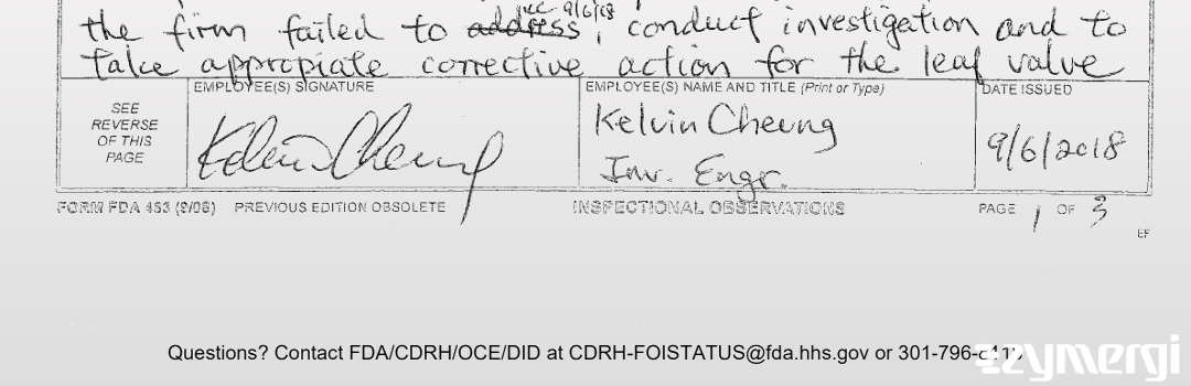 Kelvin Cheung FDA Investigator 