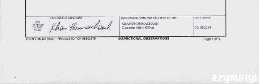 Kham Phommachanh FDA Investigator