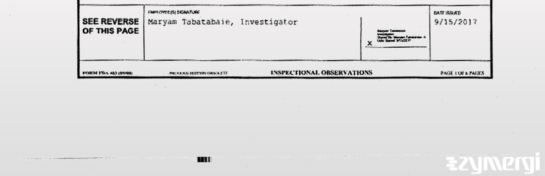 Maryam Tabatabaie FDA Investigator 