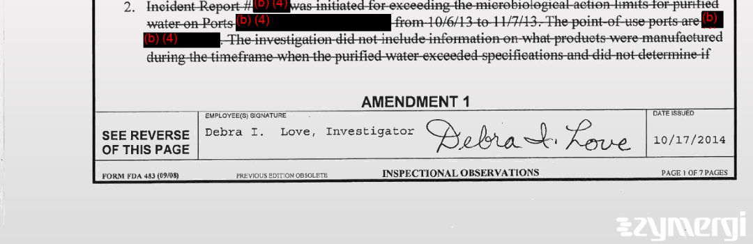 Debra I. Love FDA Investigator 