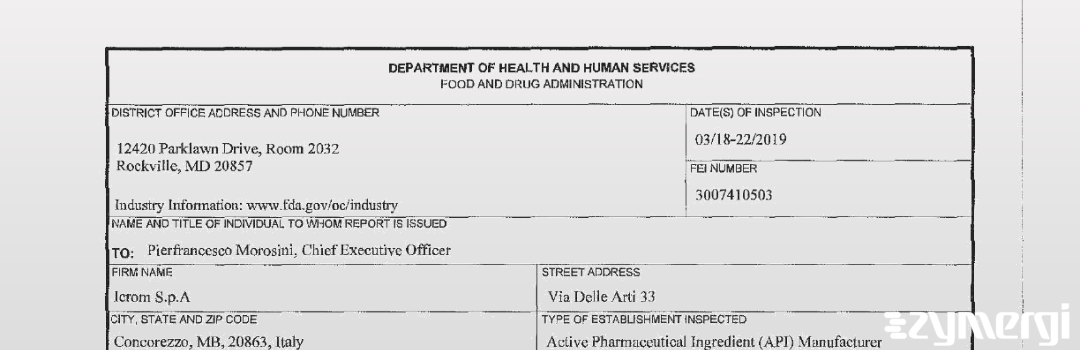 FDANews 483 Icrom Spa Mar 22 2019 top