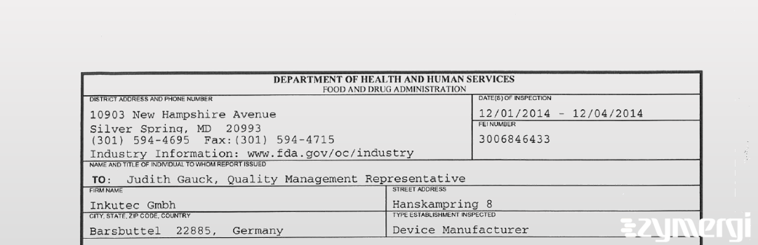 FDANews 483 Inkutec Gmbh Dec 4 2014 top