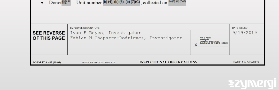 Ivan E. Reyes FDA Investigator Fabian N. Chaparro-Rodriguez FDA Investigator 