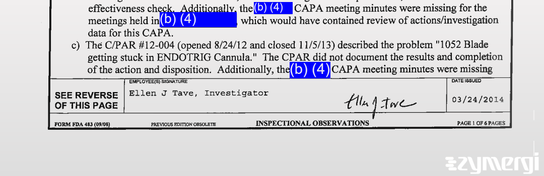 Ellen J. Tave FDA Investigator 