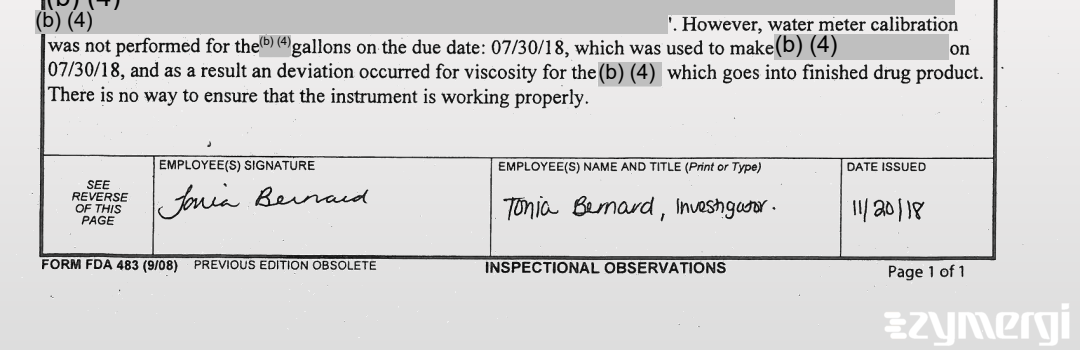 Tonia F. Bernard FDA Investigator 