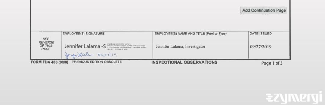 Jennifer Lalama FDA Investigator 