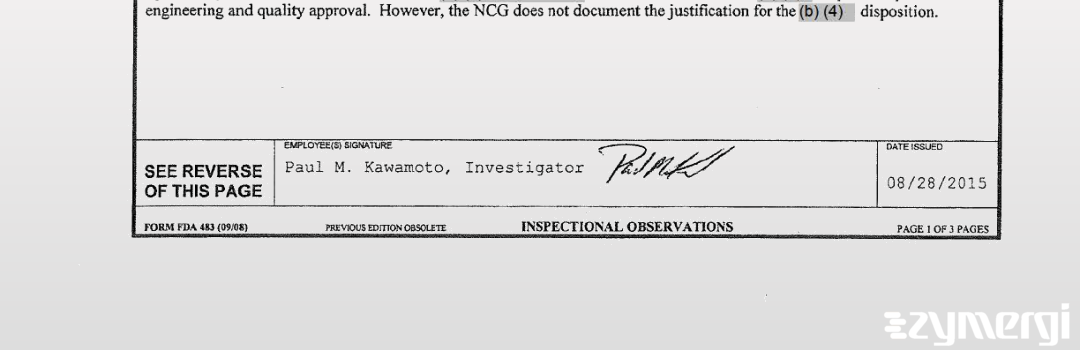 Paul M. Kawamoto FDA Investigator