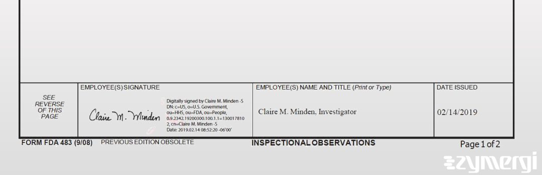 Claire M. Minden FDA Investigator 