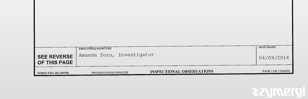 Amanda S. Zorn FDA Investigator
