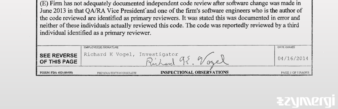 Richard K. Vogel FDA Investigator 
