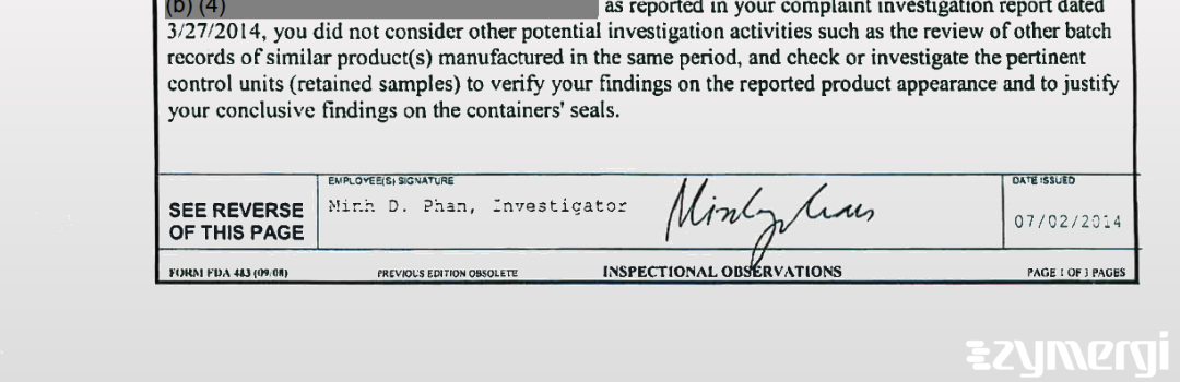 Minh D. Phan FDA Investigator
