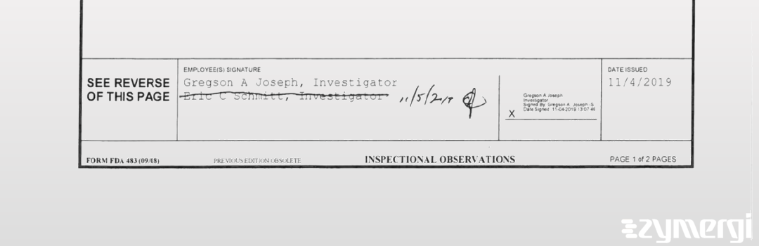 Gregson A. Joseph FDA Investigator 