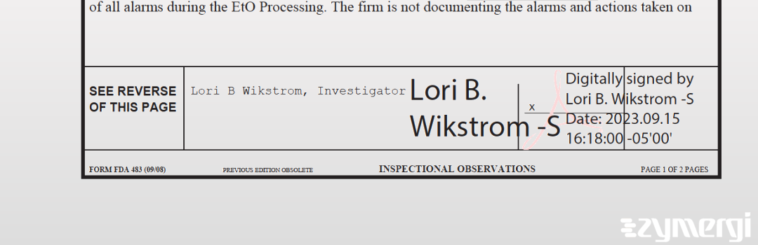 Lori B. Wikstrom FDA Investigator 