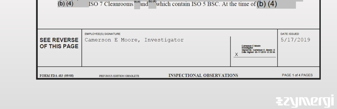 Camerson E. Moore FDA Investigator 