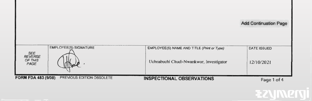 Ucheabuchi C. Chudi-Nwankwor FDA Investigator 