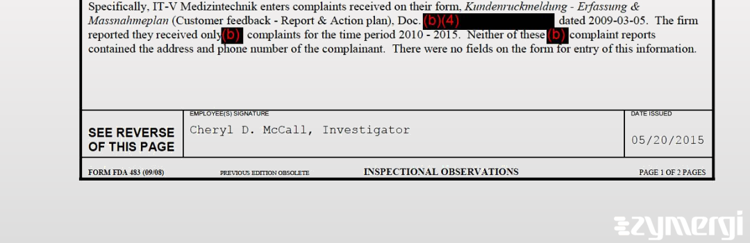 Cheryl D. McCall FDA Investigator