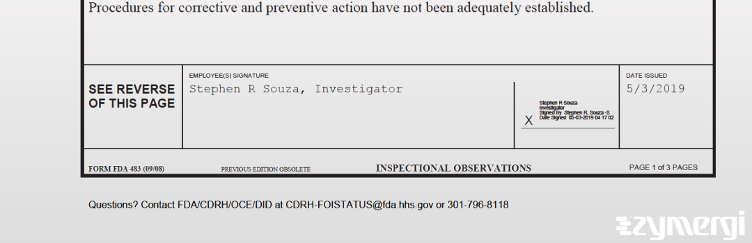 Stephen R. Souza FDA Investigator 