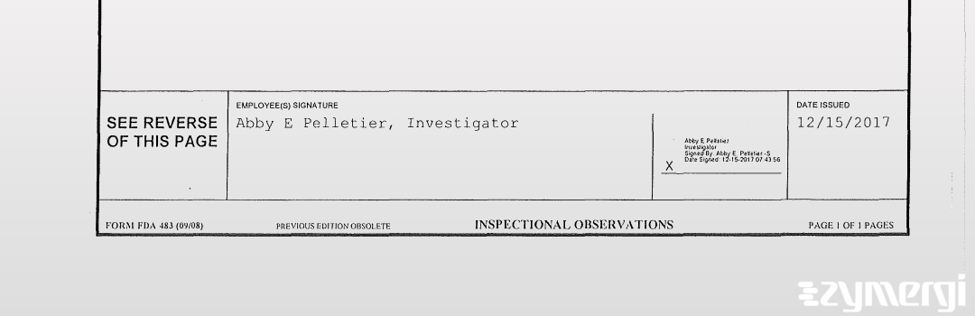 Abby E. Pelletier FDA Investigator 