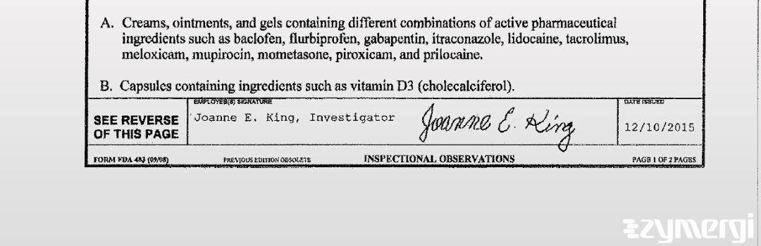 Joanne E. King FDA Investigator 
