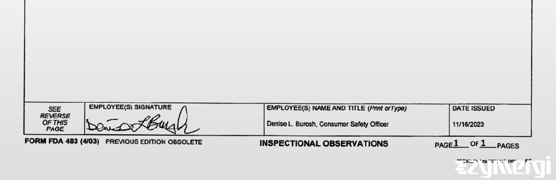 Denise L. Burosh FDA Investigator 