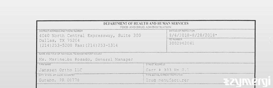 FDANews 483 Janssen Ortho, Llc Aug 28 2018 top