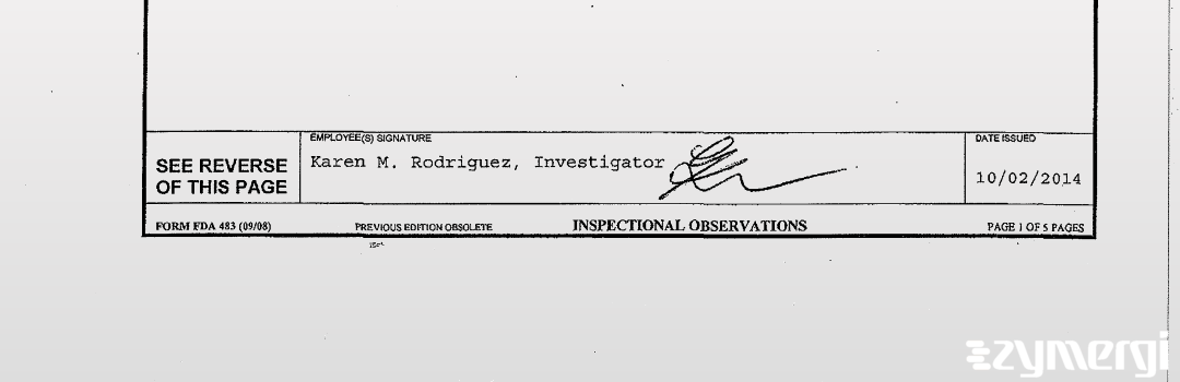 Karen M. Rodriguez FDA Investigator 