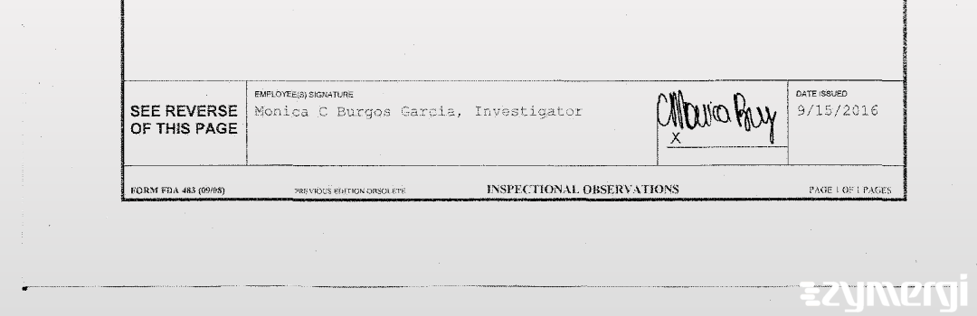 Monica C. Burgos Garcia FDA Investigator Burgos Garcia, Monica C FDA Investigator 