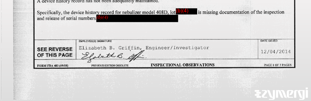 Elizabeth B. Griffin FDA Investigator 