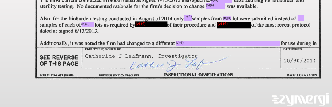 Catherine J. Laufmann FDA Investigator