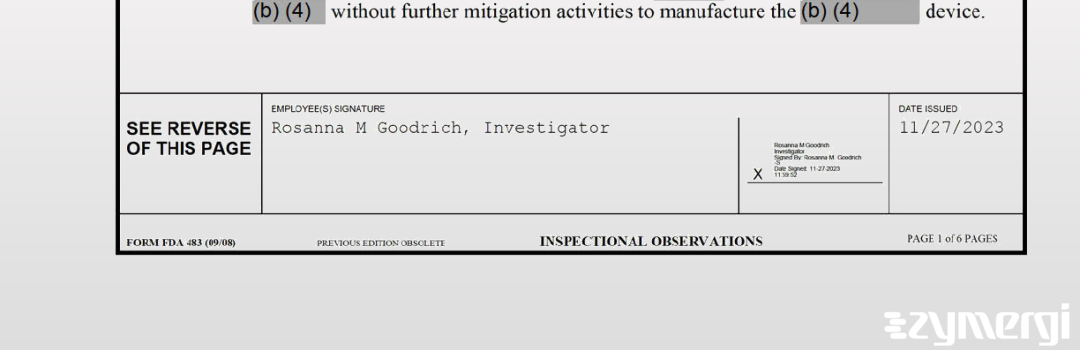 Rosanna M. Goodrich FDA Investigator 