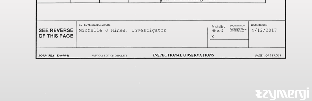 Michelle J. Hines FDA Investigator
