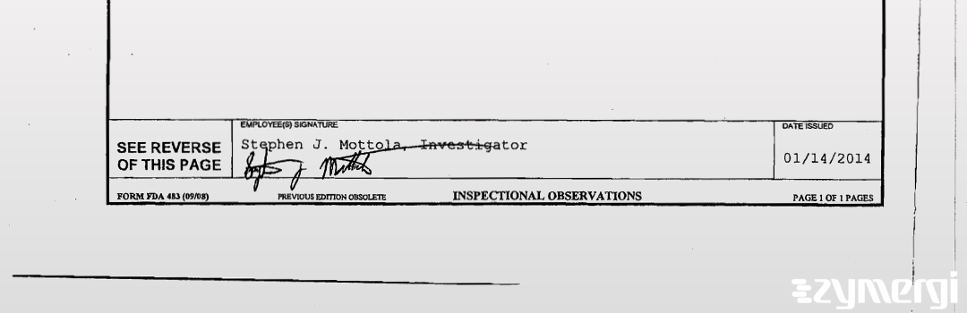 Stephen J. Mottola FDA Investigator 