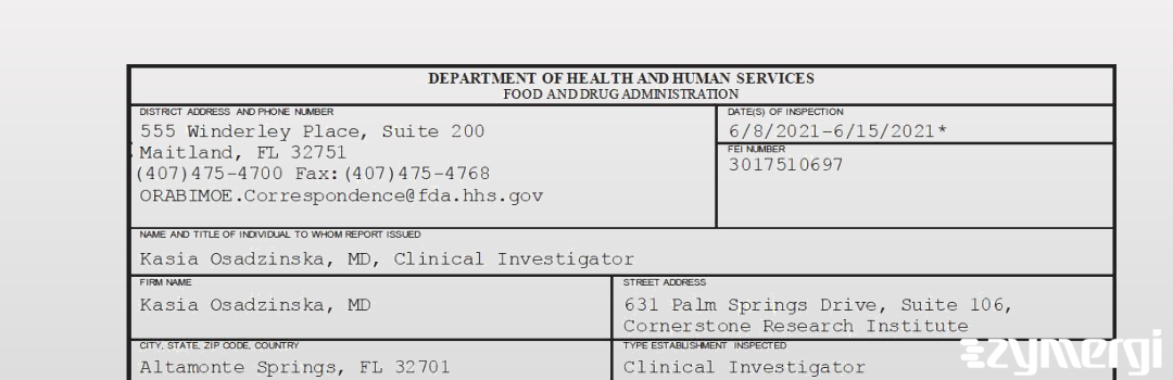 FDANews 483 Kasia Osadzinska, MD Jun 15 2021 top