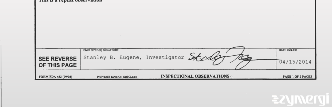 Stanley B. Eugene FDA Investigator