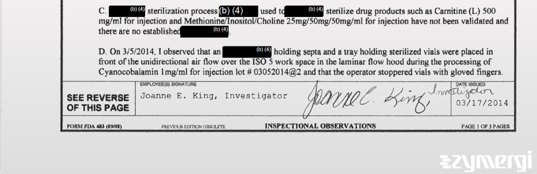 Joanne E. King FDA Investigator