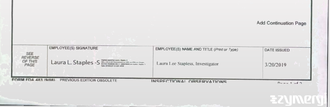 Laura L. Staples FDA Investigator 