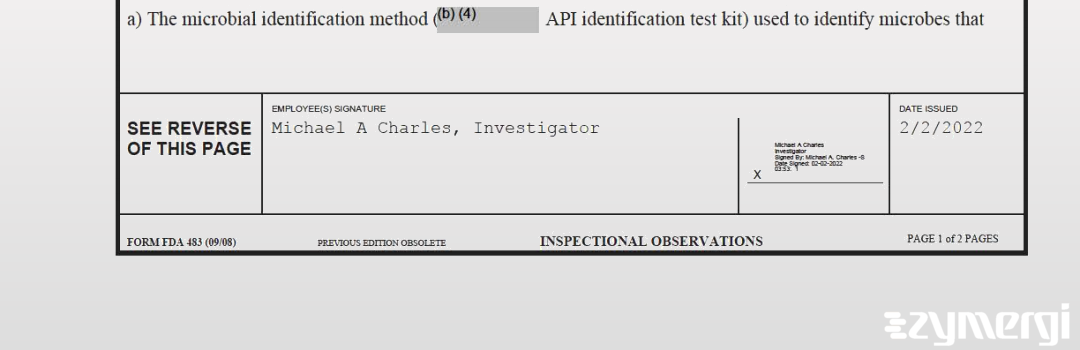 Michael A. Charles FDA Investigator