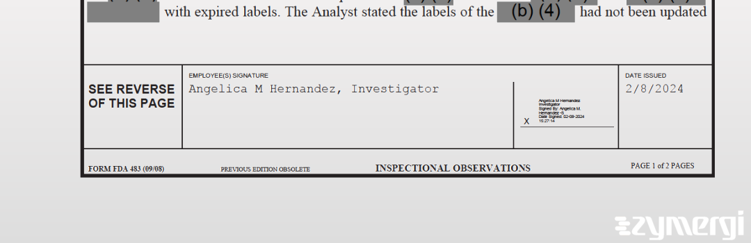 Angelica M. Hernandez FDA Investigator 