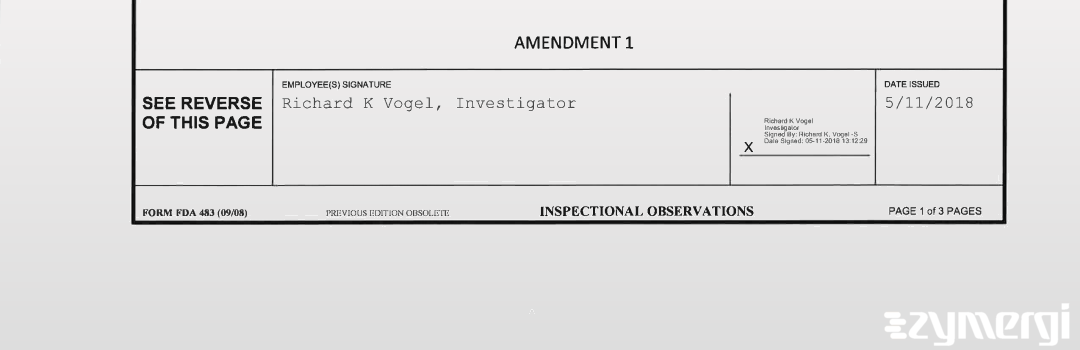 Richard K. Vogel FDA Investigator 