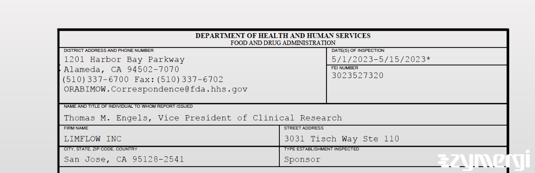 FDANews 483 LimFlow, Inc. May 15 2023 top