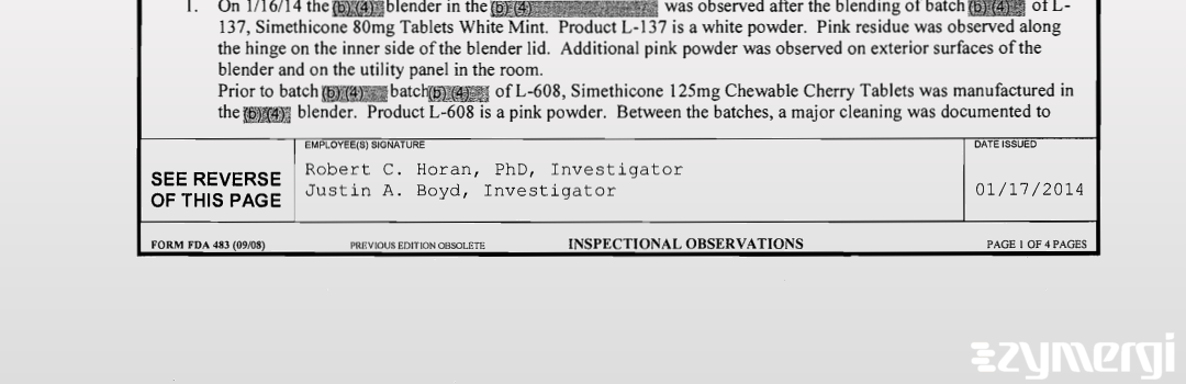 Justin A. Boyd FDA Investigator Robert C. Horan FDA Investigator 